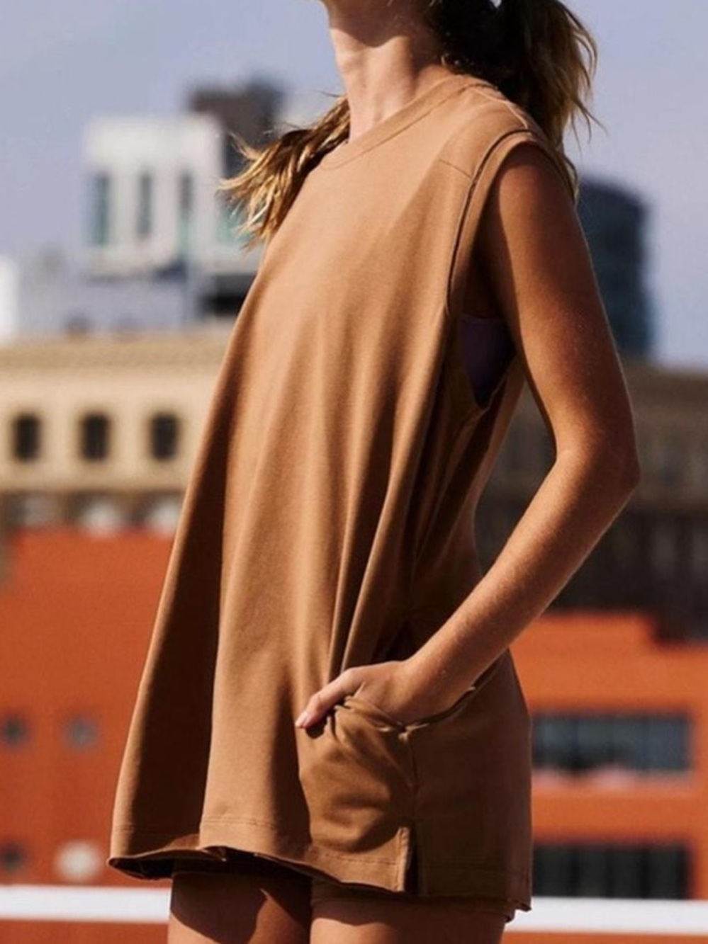 Free People Movement Hot Shot Brown Colored Tank Top Size XS.